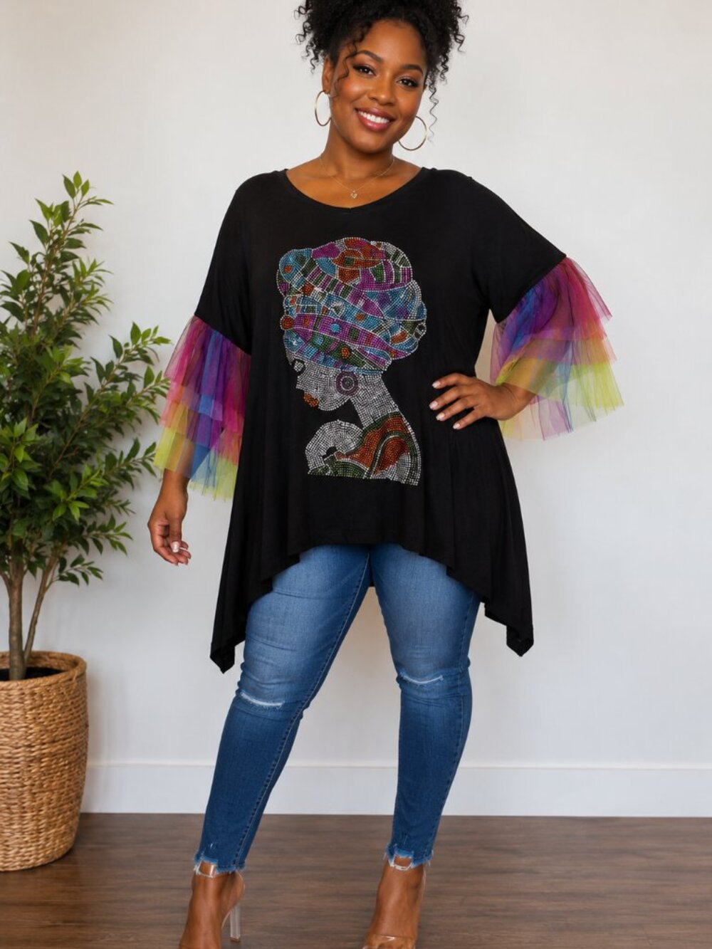 Our collection, Women's blouse, size XXL, new, beautiful design, color negro.